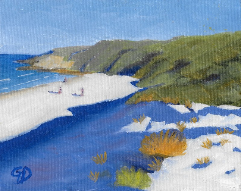 Shadow beach.jpg - Shadow beach. Water-soluble oil on canvas board. 10 x 8" (25.4 x 20.3 cm) May 2016.